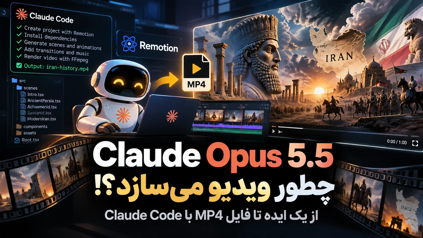Claude Code چطور ویدیو می‌سازد؟ ساخت Motion Graphics با Opus 5.5