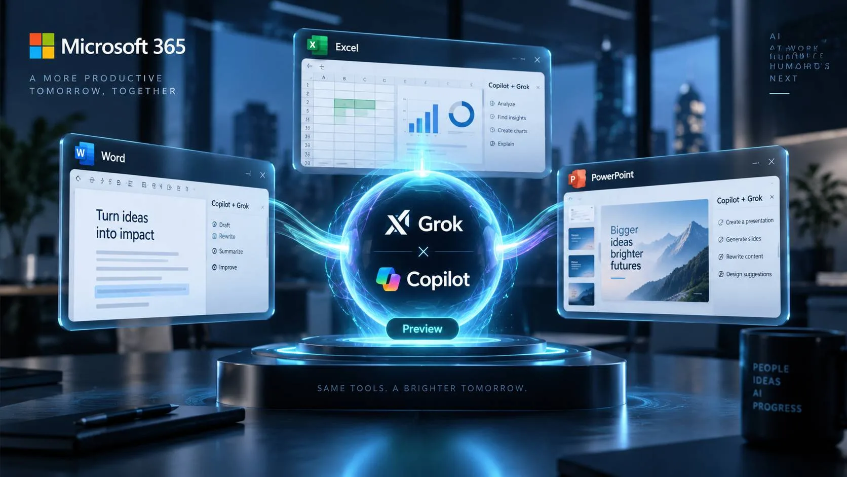 مایکروسافت Grok را به Word، Excel و PowerPoint آورد؛ Copilot چندمدلی‌تر شد