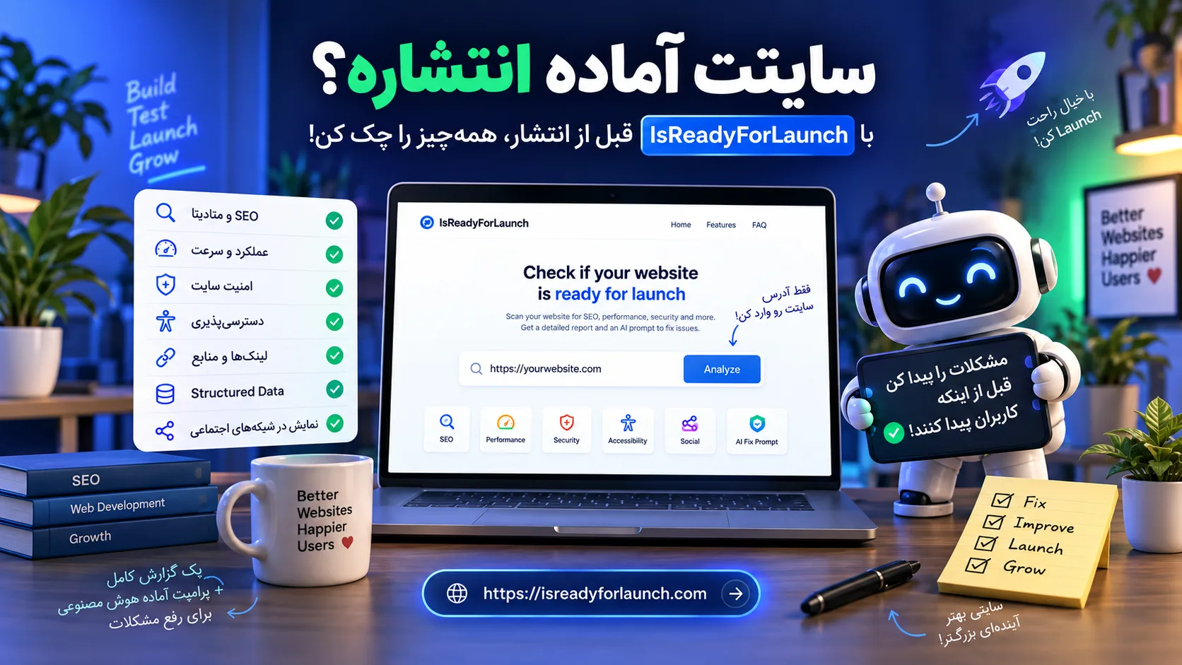 سایتت آماده انتشاره؟ با IsReadyForLaunch قبل از Launch همه‌چیز را چک کن